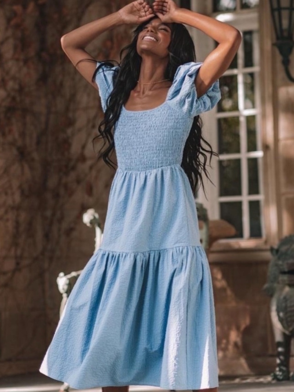 JessaKae Smocked Dress Puff Sleeve Cinderella Disneybound Cottagecore Medium